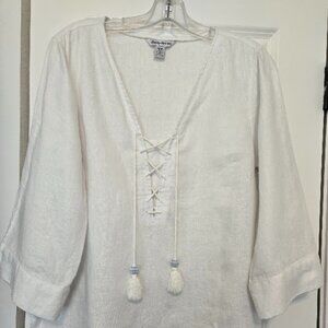 Tommy Bahama Linen Tunic with Tassels
